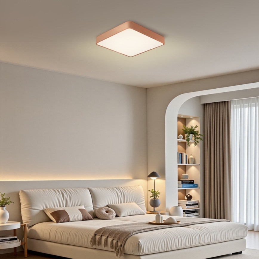 BRILAGI - LED dimmable ceiling light POOL SQUARE LED/48W/230V 3000-6000K 50x50 cm copper + remote control