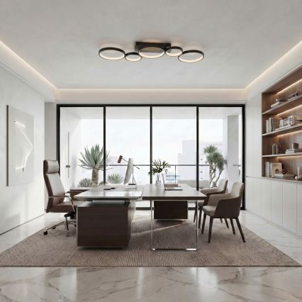 Brilagi - Dimmable LED ceiling light RINGO LED/34W/230V 3000-6000K 28x84 cm black + remote control