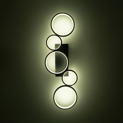 Brilagi - Dimmable LED ceiling light RINGO LED/34W/230V 3000-6000K 28x84 cm black + remote control