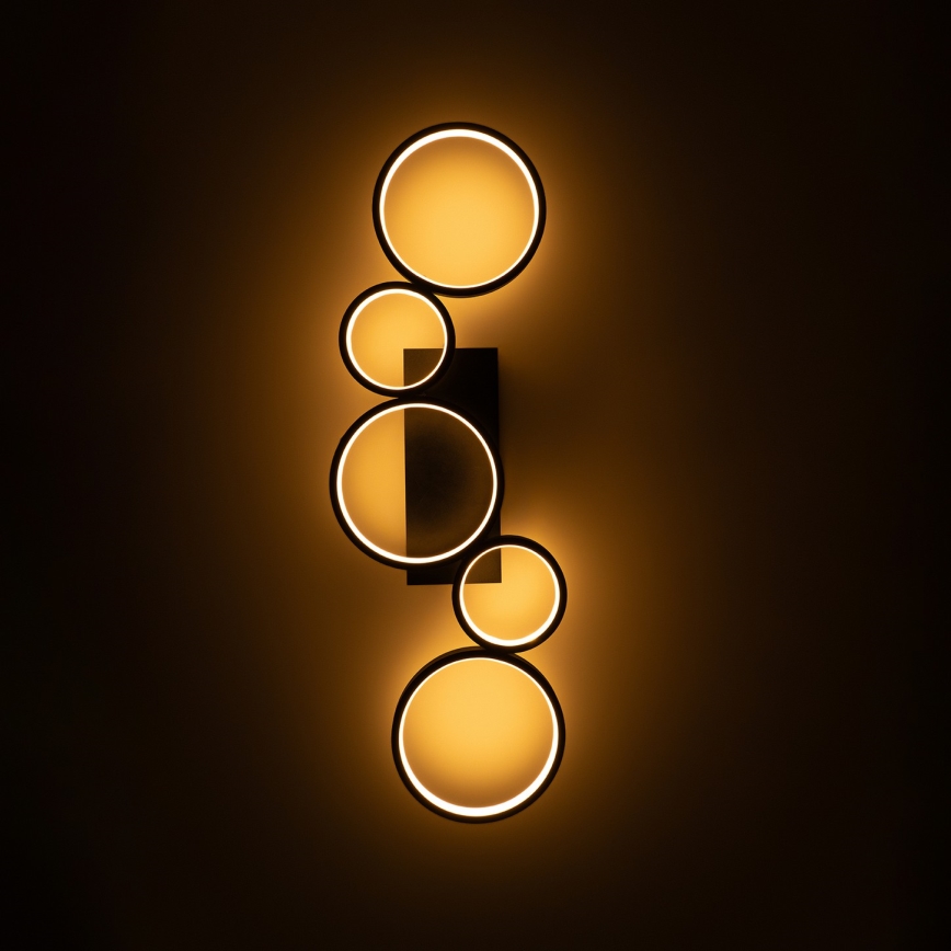 Brilagi - Dimmable LED ceiling light RINGO LED/34W/230V 3000-6000K 28x84 cm black + remote control
