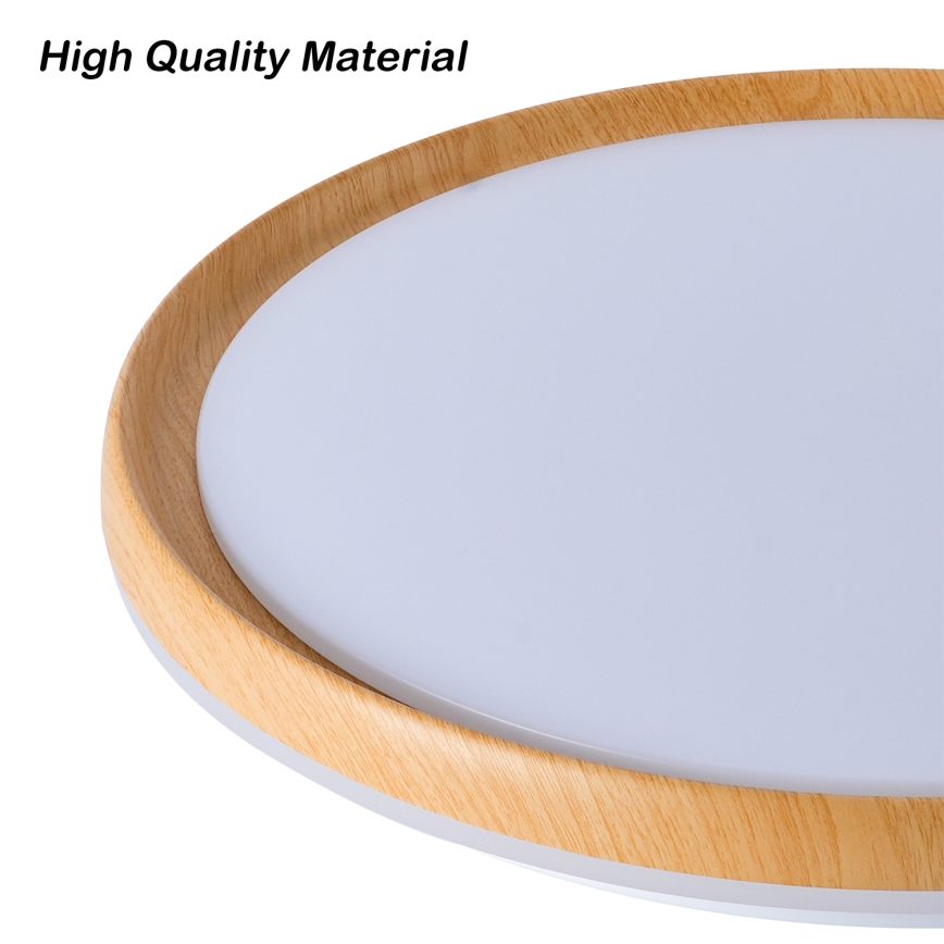 Brilagi - Dimmable LED Ceiling Light RIVO LED/72W/230V 3000-6000K wood finish Ø 50 cm + remote control