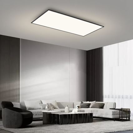 BRILAGI - LED Dimmable Ceiling Light SLIMFRAME LED/80W/230V 120x60 cm 3000-6000K Black + remote control