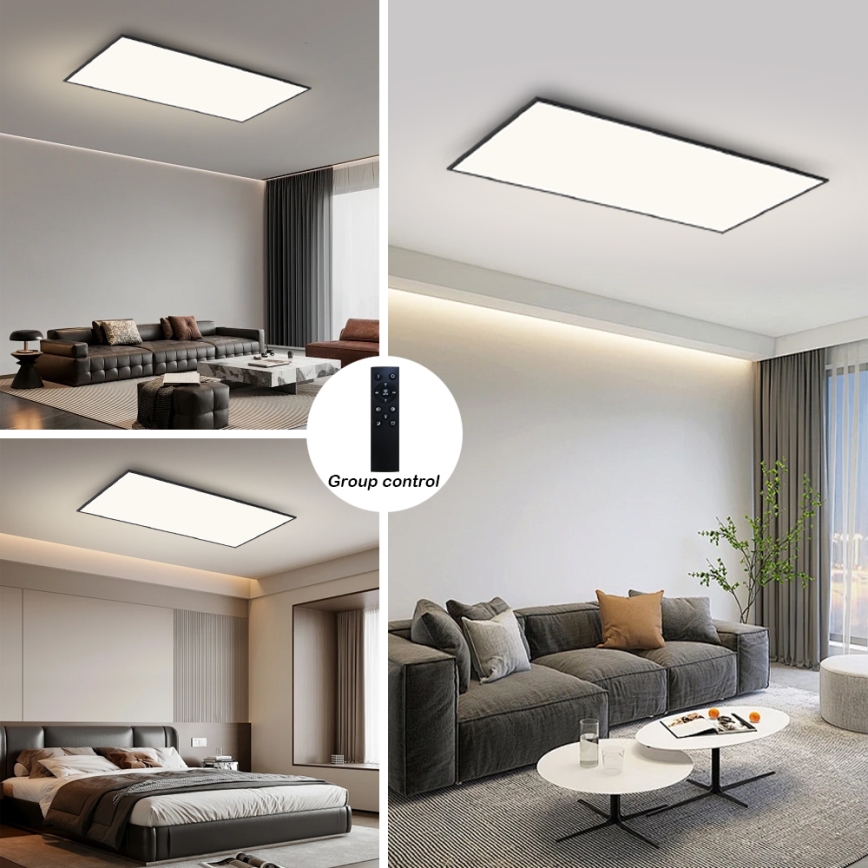 BRILAGI - LED Dimmable Ceiling Light SLIMFRAME LED/80W/230V 120x60 cm 3000-6000K Black + remote control