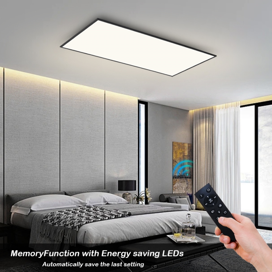 BRILAGI - LED Dimmable Ceiling Light SLIMFRAME LED/80W/230V 120x60 cm 3000-6000K Black + remote control