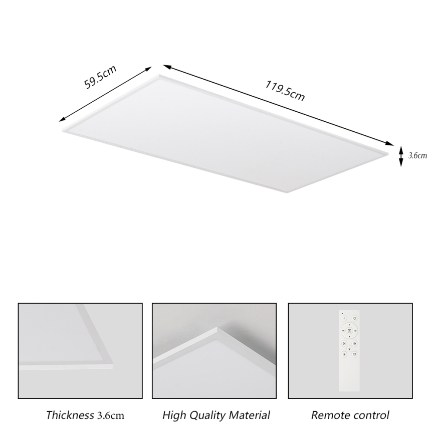 Brilagi - LED Dimmable Ceiling Light SLIMFRAME LED/80W/230V 120x60 cm 3000-6000K White + Remote Control