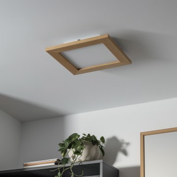 Brilagi - LED Dimmable ceiling light SLIMFRAME WOOD LED/25W/230V 34x34 cm 3000-6000K brown + remote control