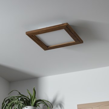 Brilagi - LED Dimmable ceiling light SLIMFRAME WOOD LED/25W/230V 34x34 cm 3000-6000K brown + remote control