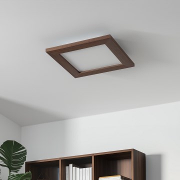 Brilagi - LED Dimmable ceiling light SLIMFRAME WOOD LED/25W/230V 34x34 cm 3000-6000K dark brown + remote control