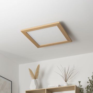 Brilagi - LED Dimmable ceiling light SLIMFRAME WOOD LED/36W/230V 49,5x49,5 cm 3000-6000K brown + remote control