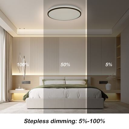Brilagi - SMART Dimmable LED Ceiling Light, 24W, 230V, Ø 38 cm, 3000–6000K, Wi‑Fi Tuya Beacon + Remote Control