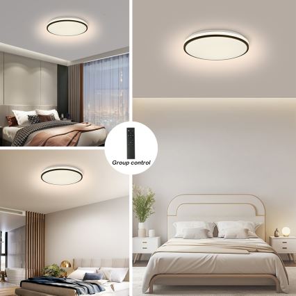 Brilagi - SMART Dimmable LED Ceiling Light, 24W, 230V, Ø 38 cm, 3000–6000K, Wi‑Fi Tuya Beacon + Remote Control