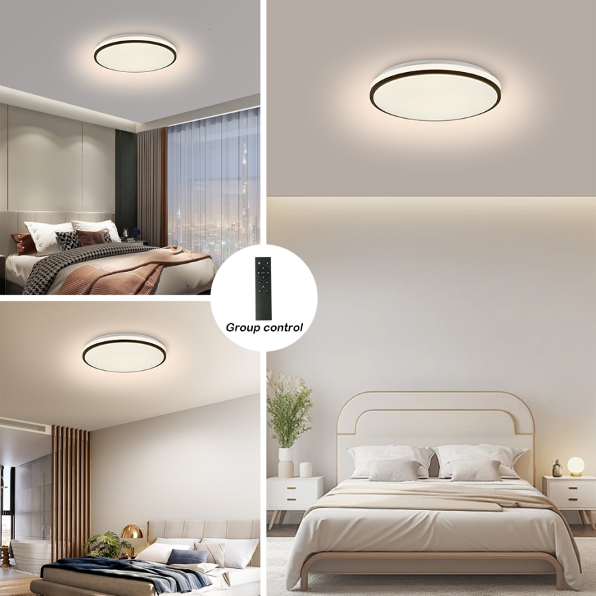 Brilagi - SMART Dimmable LED Ceiling Light, 24W, 230V, Ø 38 cm, 3000–6000K, Wi‑Fi Tuya Beacon + Remote Control