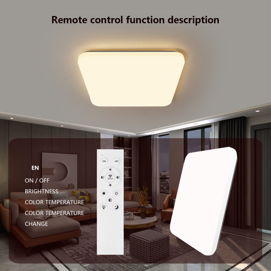 Brilagi - LED Dimmable ceiling light SMART LED/28W/230V 2700-6500K Wi-Fi Tuya + remote control