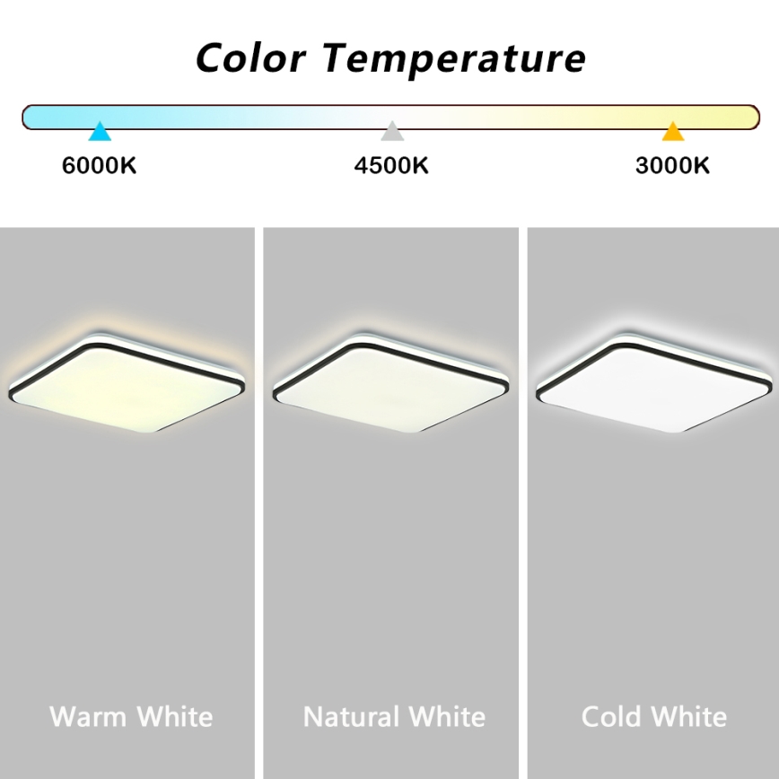 Brilagi - Dimmable SMART LED Ceiling Light 36W/230V 53x53 cm 3000-6000K Wi-Fi Tuya Beacon + remote control