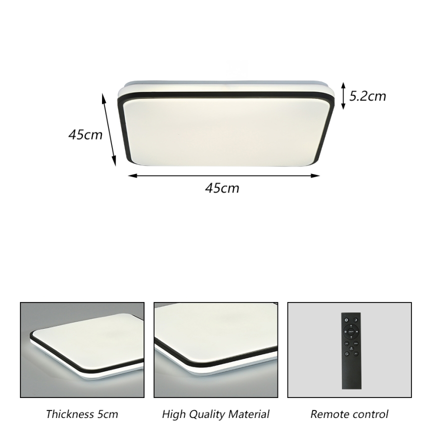 Brilagi - Dimmable SMART LED Ceiling Light 36W/230V 53x53 cm 3000-6000K Wi-Fi Tuya Beacon + remote control