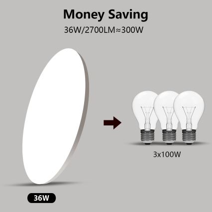 Brilagi - LED Dimmable ceiling light SMART LED/36W/230V 2700-6500K Wi-Fi Tuya + remote control