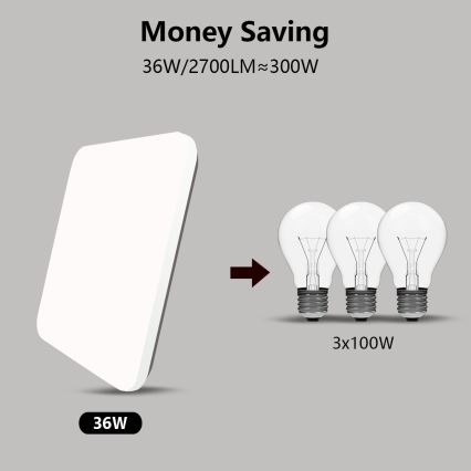 Brilagi - LED Dimmable ceiling light SMART LED/36W/230V 2700-6500K Wi-Fi Tuya + remote control