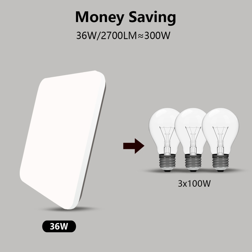 Brilagi - LED Dimmable ceiling light SMART LED/36W/230V 2700-6500K Wi-Fi Tuya + remote control