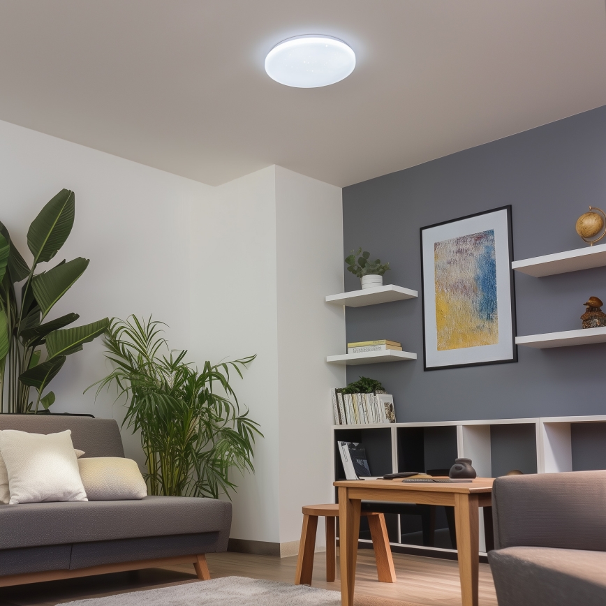 Brilagi - LED Dimmable Ceiling Light SMART STARS LED/24W/230V Ø 38 cm 3000–6000K Wi‑Fi Tuya Beacon + Remote Control