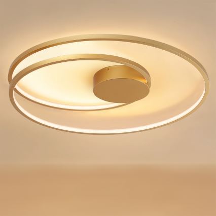Brilagi - TWISTER Dimmable LED Ceiling Light LED/105W/230V 3000-6000K Ø 100 cm Gold + Remote Control