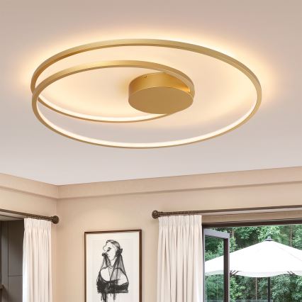 Brilagi - TWISTER Dimmable LED Ceiling Light LED/105W/230V 3000-6000K Ø 100 cm Gold + Remote Control