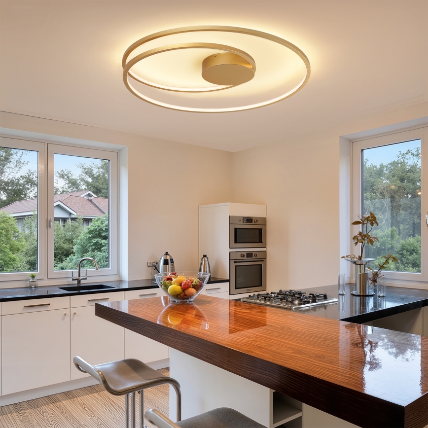 Brilagi - TWISTER Dimmable LED Ceiling Light LED/105W/230V 3000-6000K Ø 100 cm Gold + Remote Control