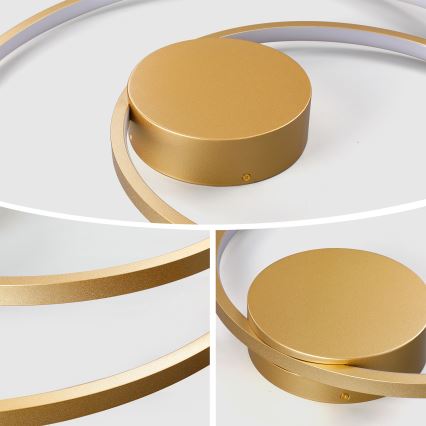 Brilagi - TWISTER Dimmable LED Ceiling Light LED/105W/230V 3000-6000K Ø 100 cm Gold + Remote Control