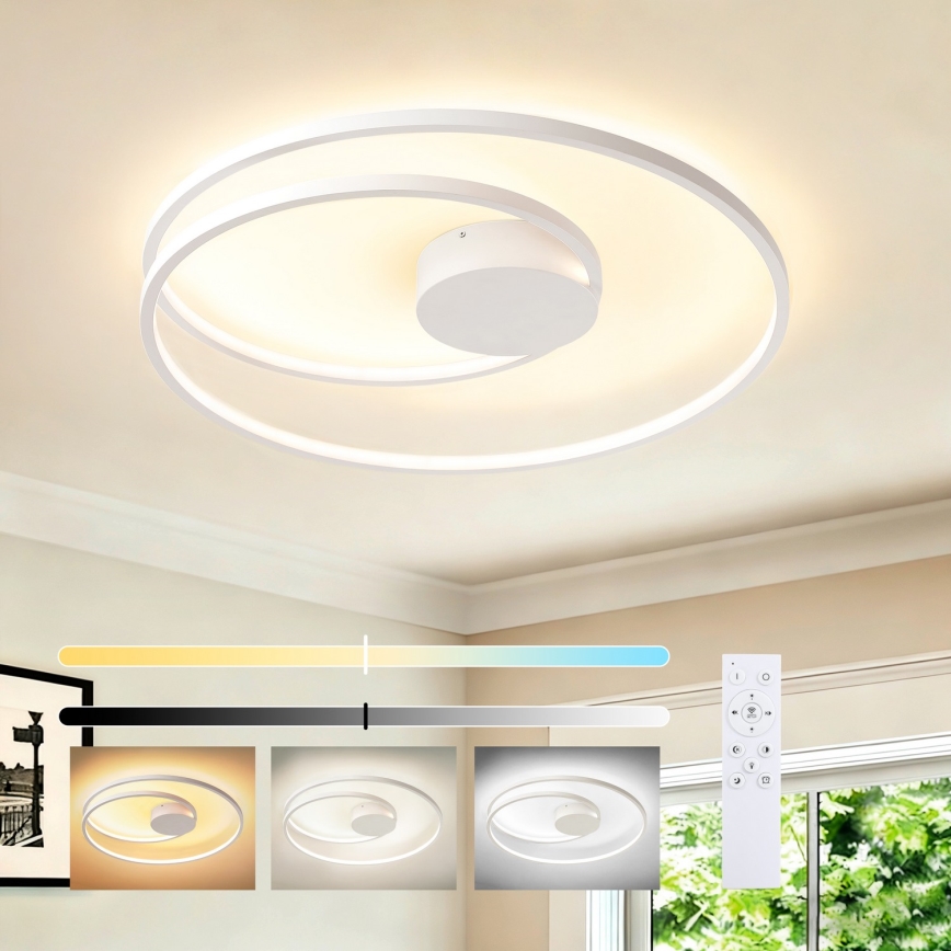Brilagi - LED Dimmable Ceiling Light TWISTER LED/75W/230V 3000-6000K Ø 70 cm White + Remote Control