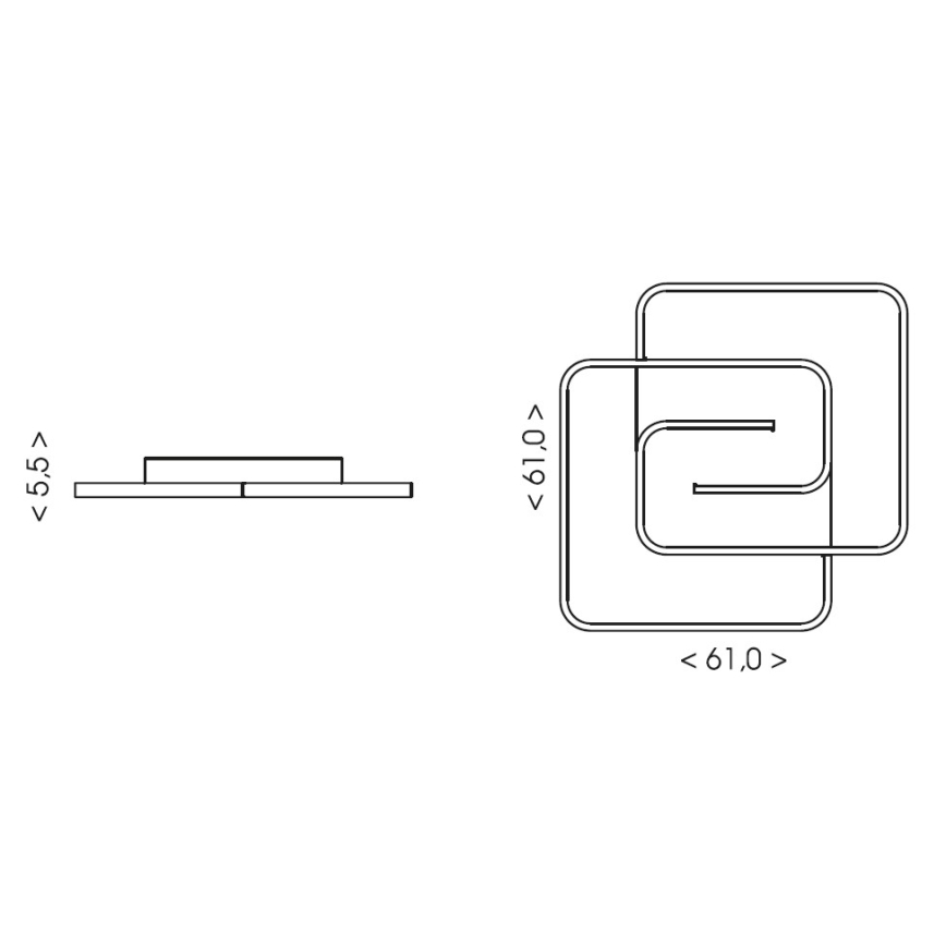 Brilagi - VELO XL Dimmable LED Ceiling Light LED/98W/230V 3000-6500K 61x61 cm + Remote Control