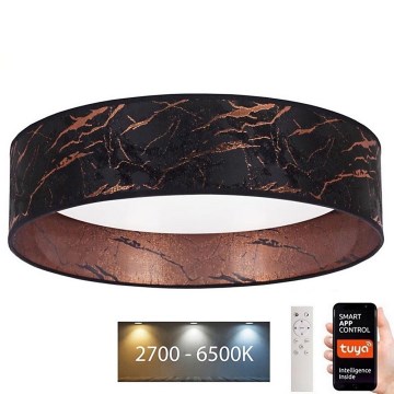 Brilagi - LED Dimmable ceiling light VELVET SMART LED/24W/230V d. 45 cm 2700-6500K Wi-Fi Tuya black/copper + remote control