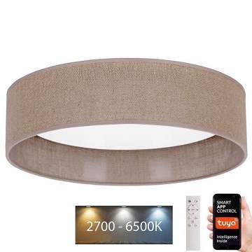 Brilagi - LED Dimmable ceiling light VELVET SMART LED/24W/230V d. 45 cm 2700-6500K Wi-Fi Tuya brown + remote control