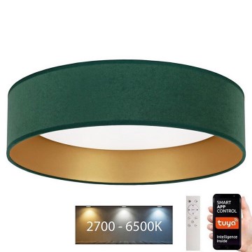 Brilagi - LED Dimmable ceiling light VELVET SMART LED/24W/230V d. 45 cm 2700-6500K Wi-Fi Tuya green/gold + remote control