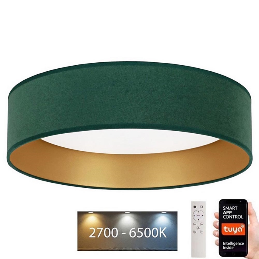 Brilagi - LED Dimmable ceiling light VELVET SMART LED/24W/230V d. 45 cm 2700-6500K Wi-Fi Tuya green/gold + remote control