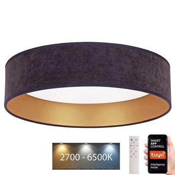 Brilagi - LED Dimmable ceiling light VELVET SMART LED/24W/230V d. 45 cm 2700-6500K Wi-Fi Tuya grey/gold + remote control