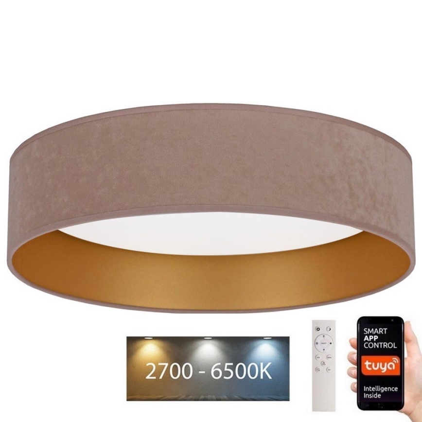 Brilagi - LED Dimmable ceiling light VELVET SMART LED/36W/230V d. 55 cm 2700-6500K Wi-Fi Tuya beige/gold + remote control