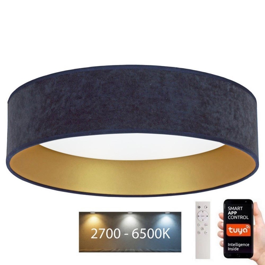 Brilagi - LED Dimmable ceiling light VELVET SMART LED/36W/230V d. 55 cm 2700-6500K Wi-Fi Tuya blue/gold + remote control