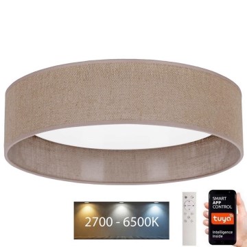 Brilagi - LED Dimmable ceiling light VELVET SMART LED/36W/230V d. 55 cm 2700-6500K Wi-Fi Tuya brown + remote control