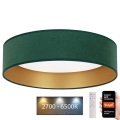 Brilagi - LED Dimmable ceiling light VELVET SMART LED/36W/230V d. 55 cm 2700-6500K Wi-Fi Tuya green/gold + remote control