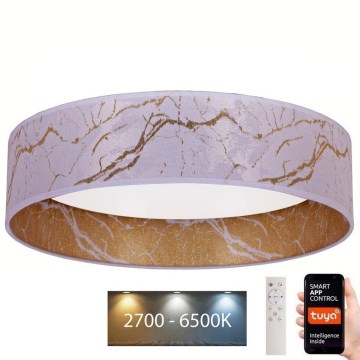 Brilagi - LED Dimmable ceiling light VELVET SMART LED/36W/230V d. 55 cm 2700-6500K Wi-Fi Tuya white/gold + remote control