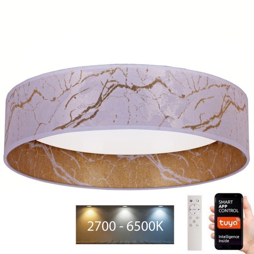 Brilagi - LED Dimmable ceiling light VELVET SMART LED/36W/230V d. 55 cm 2700-6500K Wi-Fi Tuya white/gold + remote control