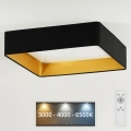 Brilagi - LED Dimmable ceiling light VELVET SQUARE LED/24W/230V 3000/4000/6500K + remote control black