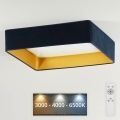 Brilagi - LED Dimmable ceiling light VELVET SQUARE LED/24W/230V 3000/4000/6500K + remote control dark blue