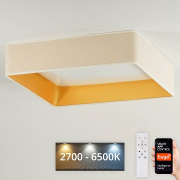 Brilagi - LED Dimmable ceiling light VELVET SQUARE SMART LED/36W/230V 2700-6500K Wi-Fi Tuya + remote control creamy