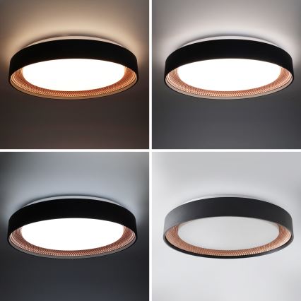 Brilagi - LED Dimmable Ceiling Light WALDO LED/48W/230V 3000-6500K Ø 40 cm Black/Gold + Remote Control