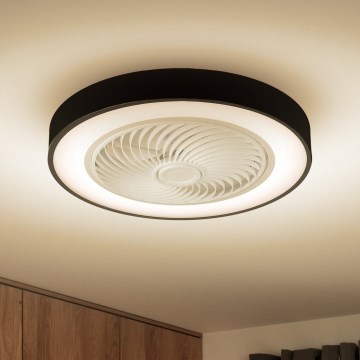 Brilagi - LED Dimmable ceiling light with a fan LED/30W/230V 3000-6500K black + remote control