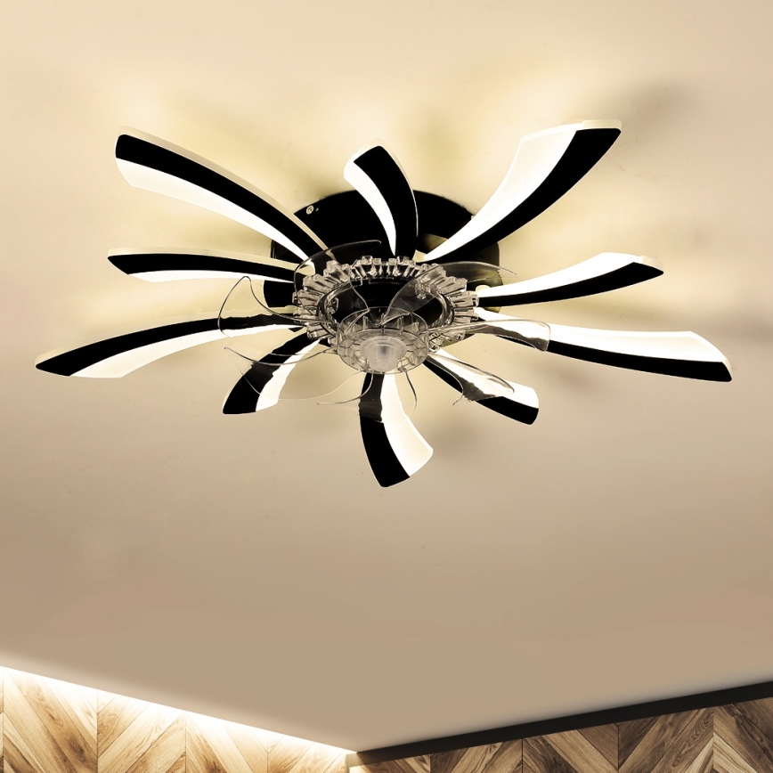 Brilagi - LED Dimmable ceiling light with a fan LED/50W/230V 3000-6500K black + remote control