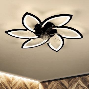 Brilagi - LED Dimmable ceiling light with a fan LED/50W/230V 3000-6500K black + remote control