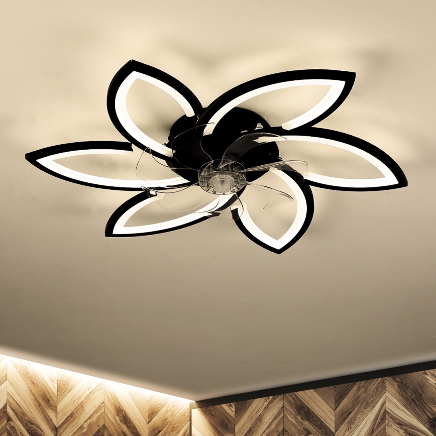 Brilagi - LED Dimmable ceiling light with a fan LED/50W/230V 3000-6500K black + remote control