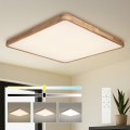 BRILAGI - LED Dimmable Ceiling Light WOODLINE SQUARE LED/180W/230V 3000-6000K Oak 100x100 cm + Remote Control