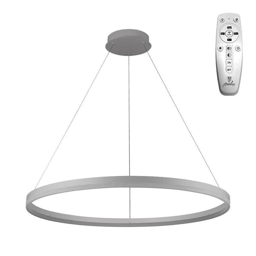 Brilagi - LED Dimmable chandelier on a string CIRCLE LED/55W/230V 3000-6500K silver + remote control